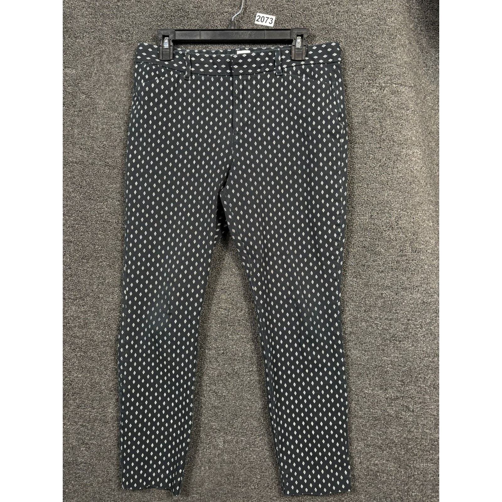 Gap Signature Skinny Ankle Pants Womens Size 10 Black Diamond Print Mid Rise